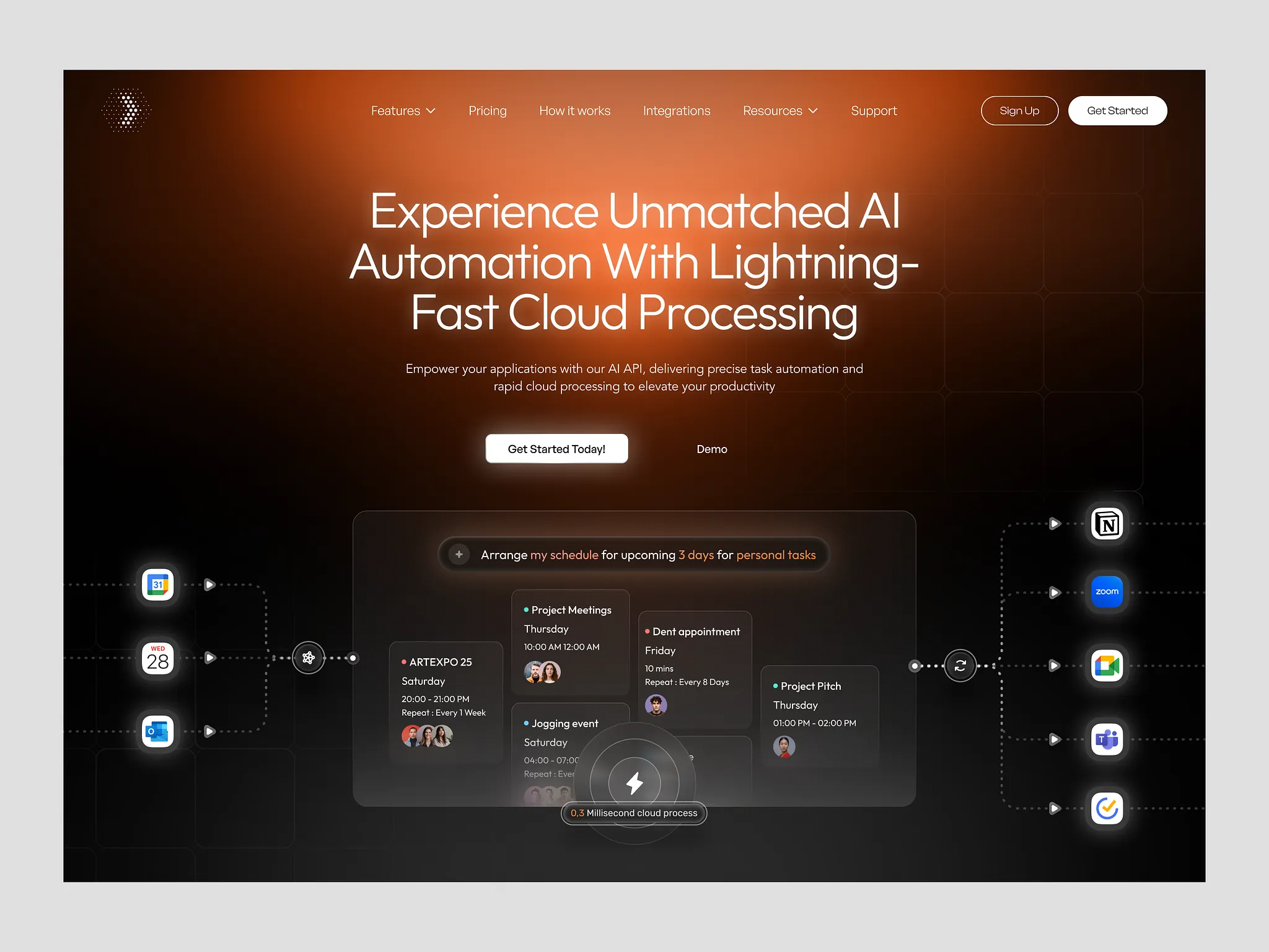 Cinematic automation console with connected workflow apps